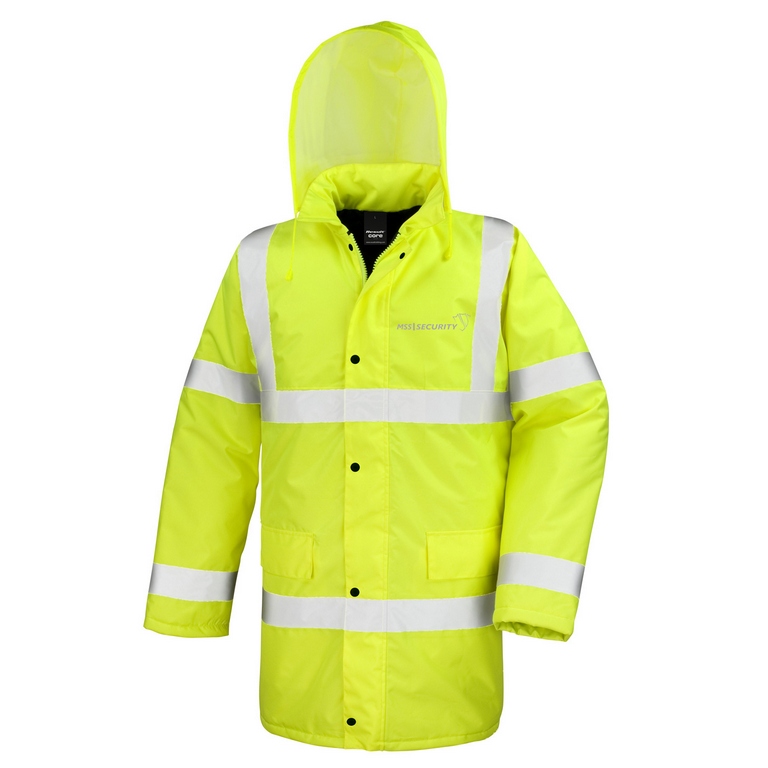 Hi Viz Motorway Coat mit 3 Fach Sonderdruck MSS in reflex silber