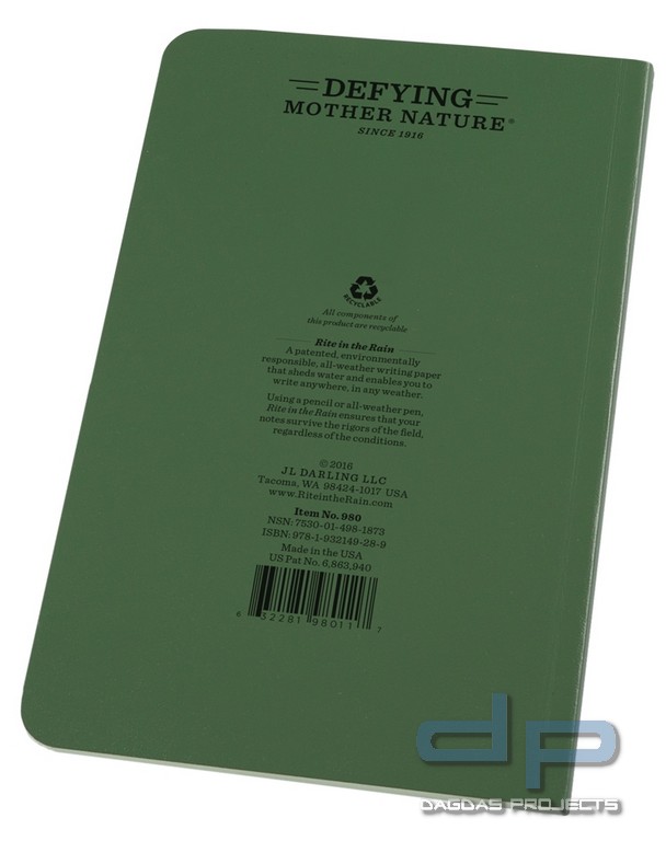 Rite in the Rain Tactical Field Book in verschiedenen Farben