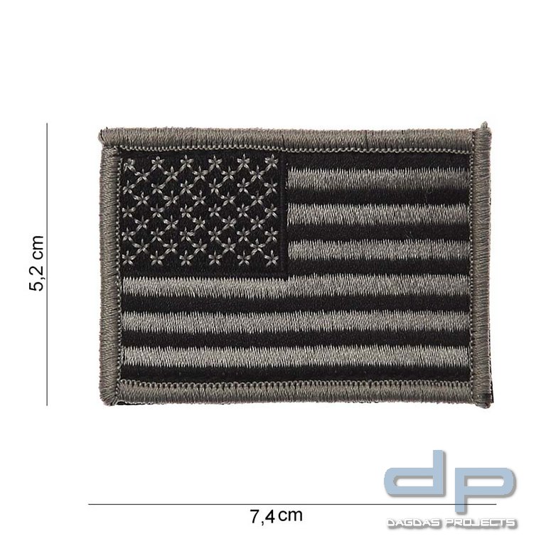 Emblem Flagge USA Silber mit Klettband