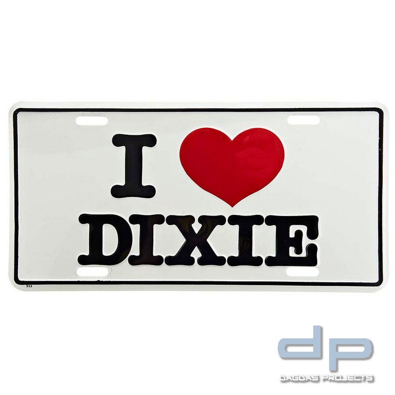Nummernschild I love Dixie