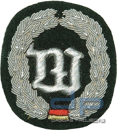 Barett Abzeichen Topographie Handgestickt