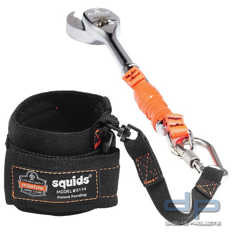 Ergodyne Sicherungsriemen, Handgelenk, für Karabiner Squids 3114, schwarz VPE 6