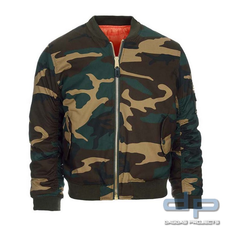 Kinder MA-1 Bomber Jacke Woodland