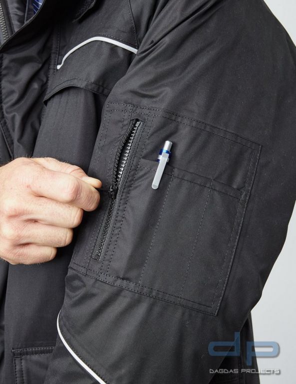 Behörden Parka Farbe: 9000 Schwarz mit Wunschtext in reflex silber