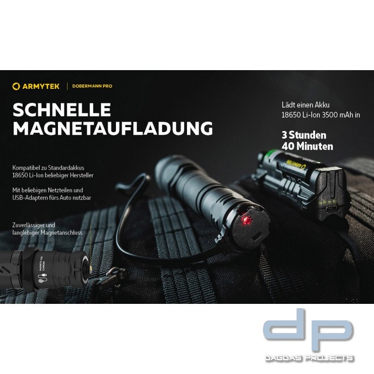 ARMYTEK Taschenlampe Dobermann Pro inkl. Akku