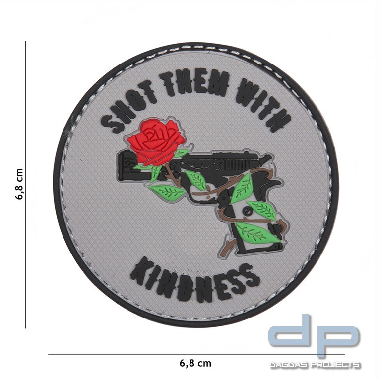 Emblem 3D PVC Shot them with kindness grau