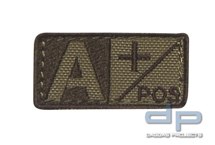 Blutgruppenpatch Coyote/Braun A pos + 229A+003