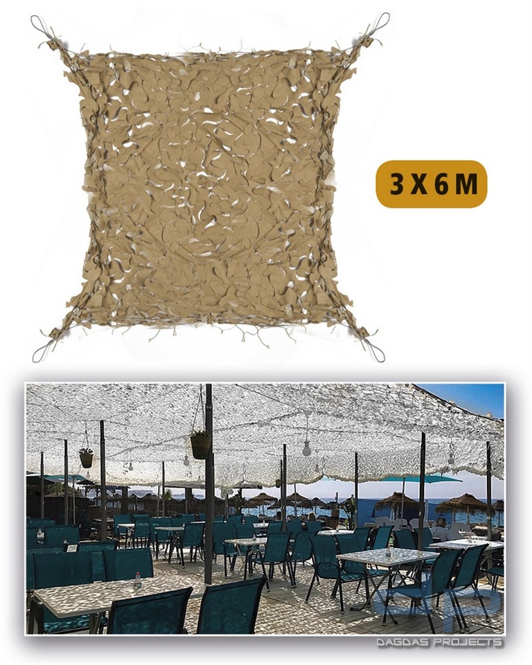 NETZ BROADLEAF ′SHADE SAIL′ 3,0X6,0 DESERT
