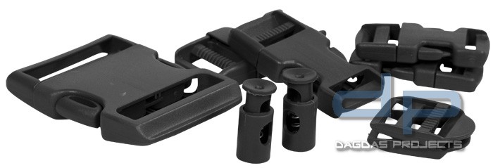 Buckle Steckverschluss Set 9-Tlg. Schwarz