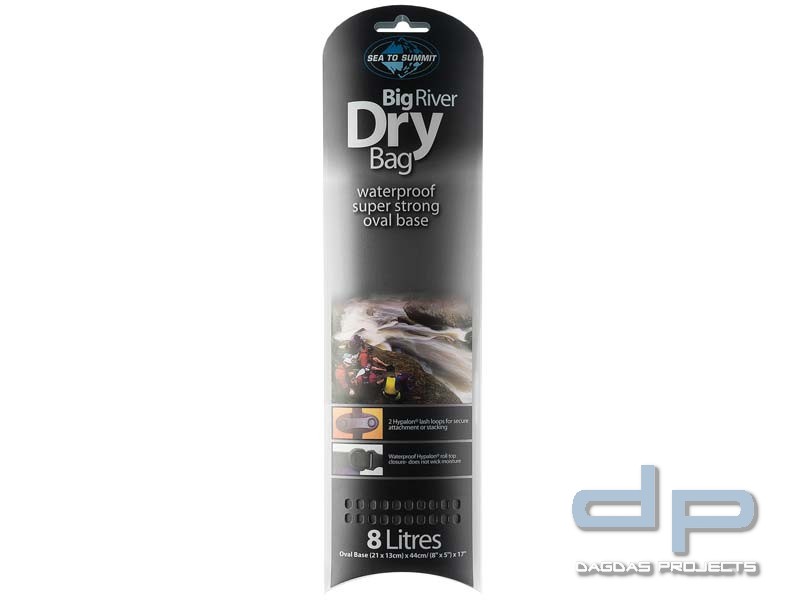 Sea to Summit Big River Drybag 8L, schwarz,420D Ripstop Nylon, TPU Laminat, Hypalon Schlaufen