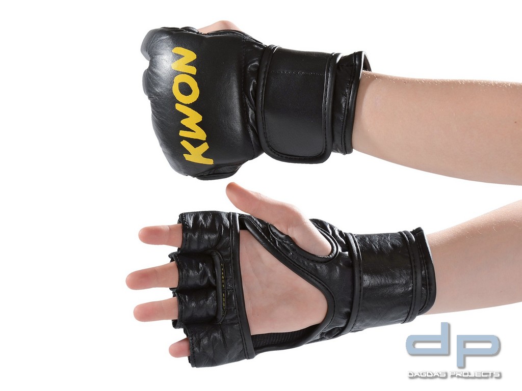 MMA Handschuhe Leder in Schwarz