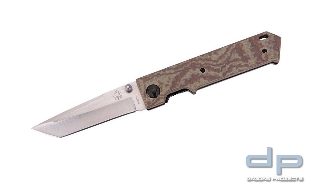 hochwertiges Einhandmesser mit gebürsteter Tanto Klinge
