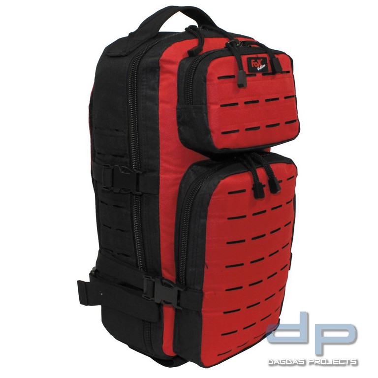 Rucksack, "Assault-Travel", Laser, schwarz/rot