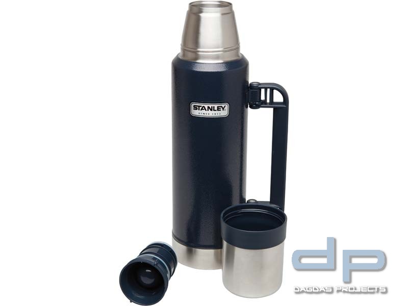 Stanley Classic Vakuum-Flasche, 1.3 Liter, 18/8 Edelstahl, Navy blau, Edelstahl-Trinkbecher