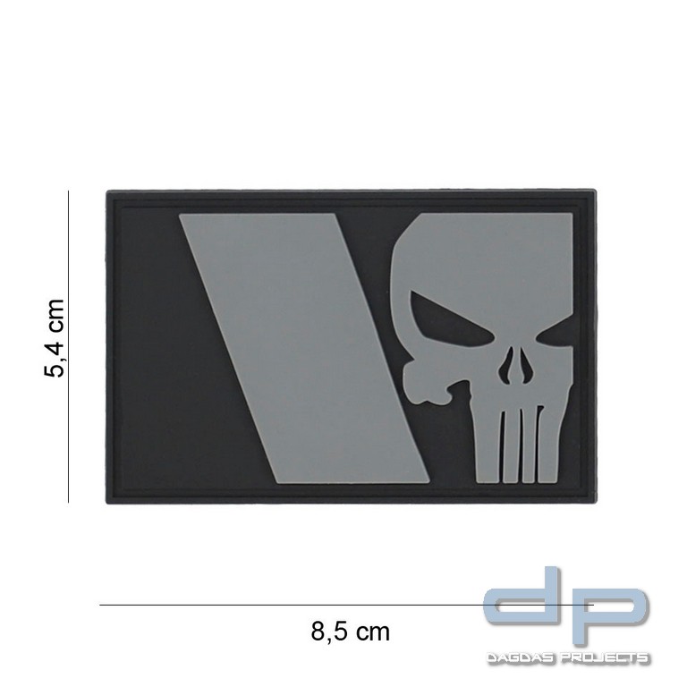 Emblem 3D PVC Punisher French flag grey