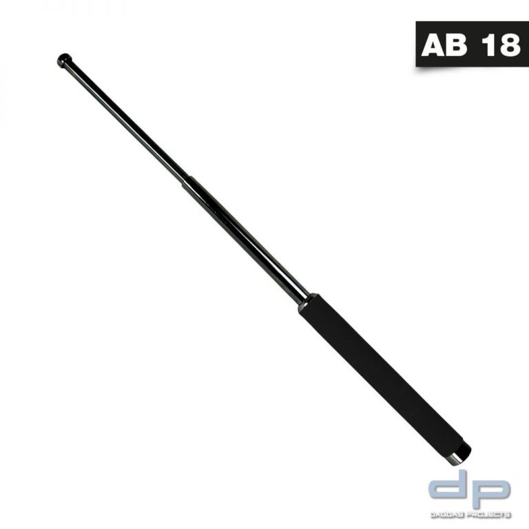 Teleskopschlagstock 16 Zoll (schwarz,Moosgummigriff)