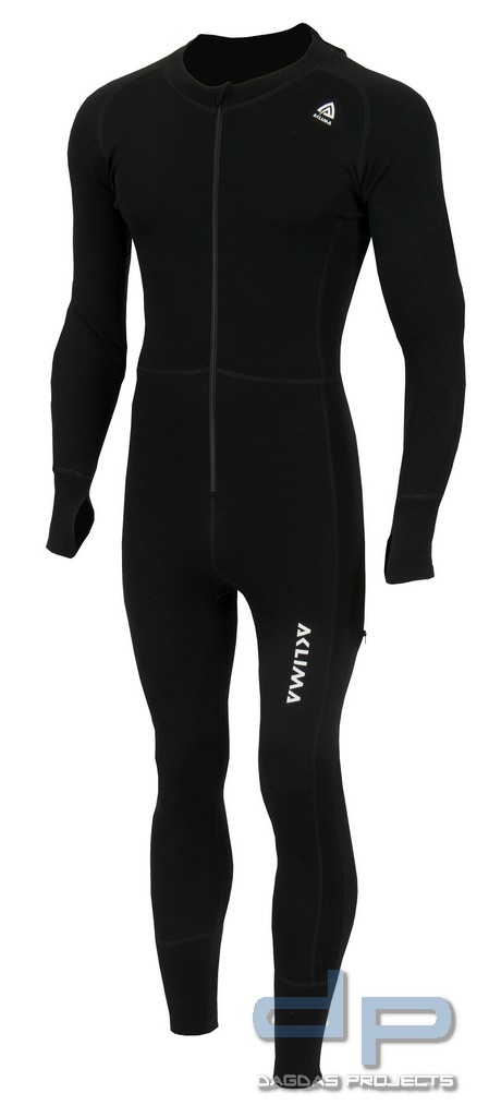 Aclima WarmWool Overall mit Kapuze Schwarz