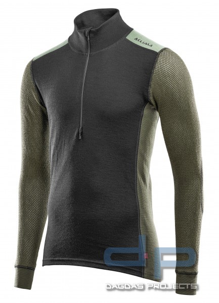 ACLIMA WOOLNET HYBRID MOCK NECK MIT ZIP -HERREN FUNKTIONSSHIRT