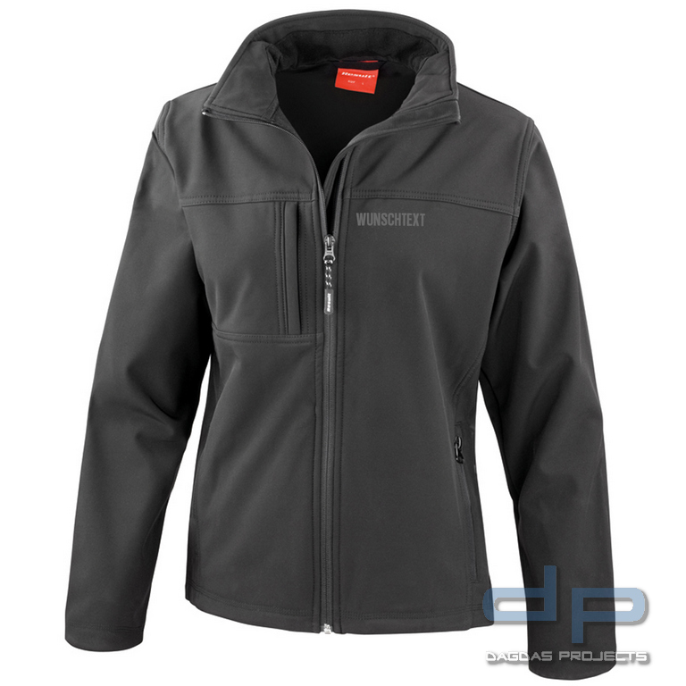 Ladies Classic Soft Shell Jacke in verschiedenen Farben mit Wunschaufdruck in reflex silber