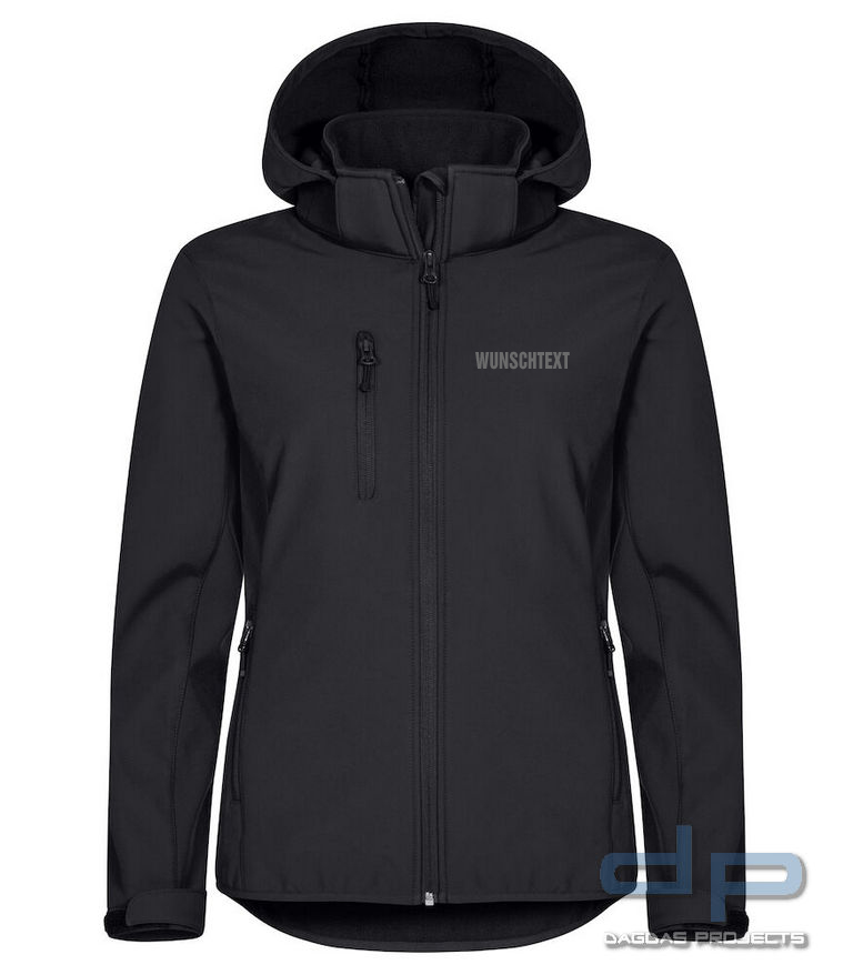 Behörden Classic Softshell Hoody Lady mit Aufdruck nach Wunsch auf Brust und Rücken