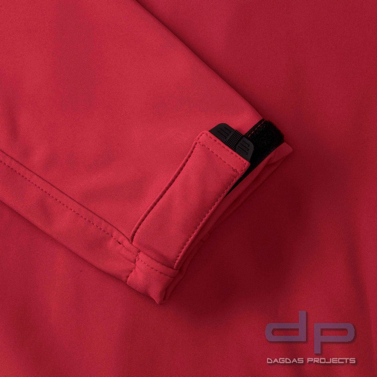 SOFT-SHELL OUTDOOR-JACKE, ROT mit Wunschaufdruck auf Brust und Rücken
