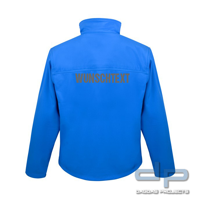 Behörden Classic Soft Shell Jackemit Wunschaufdruck in reflex silber Farbe Schwarz Größe: 4XL