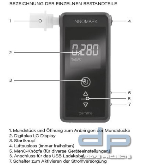 Alkoholtester INNOMARK gamma mit elektrochemischem Sensor und LC Display