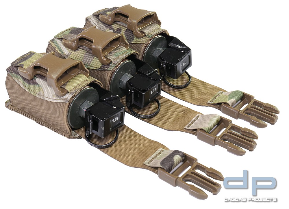 WAS Laser Cut Triple Flash Bang Pouch Multicam