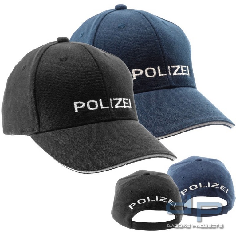 COP® Basecap mit Stick - POLIZEI vorne + hinten, Stickfarbe weiß, Einheitsgröße