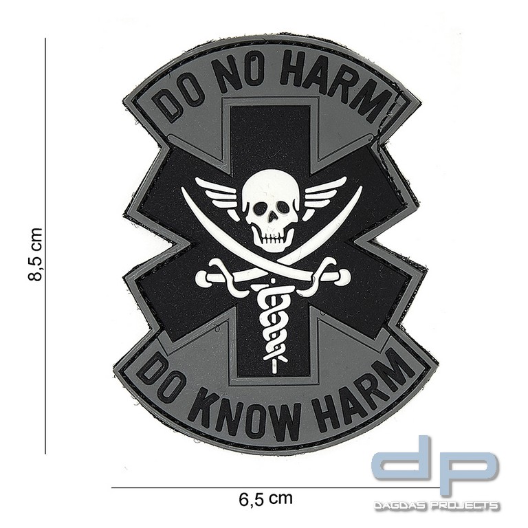 Emblem 3D PVC Do No Harm grau/schwarz