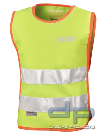 Junior Safety Tabard mit Wunschaufdruck in reflex silber