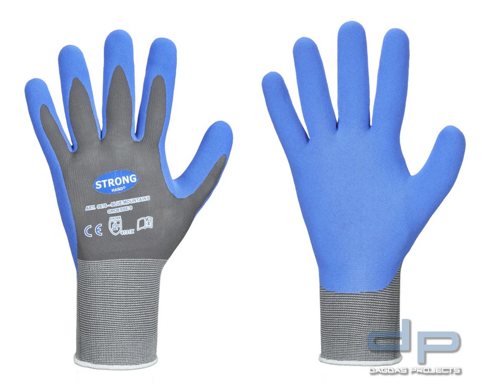 STRONGHAND® HANDSCHUHE in grau/blau VPE 12