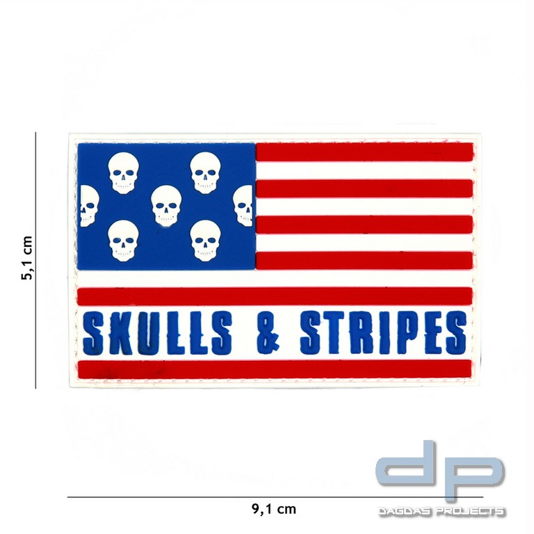 Emblem 3D PVC Skulls & stripes big skulls