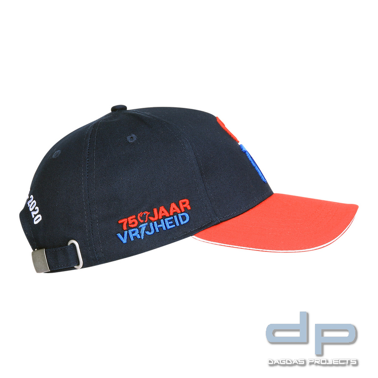 Baseball cap 75 jaar vrijheid rood/blauw