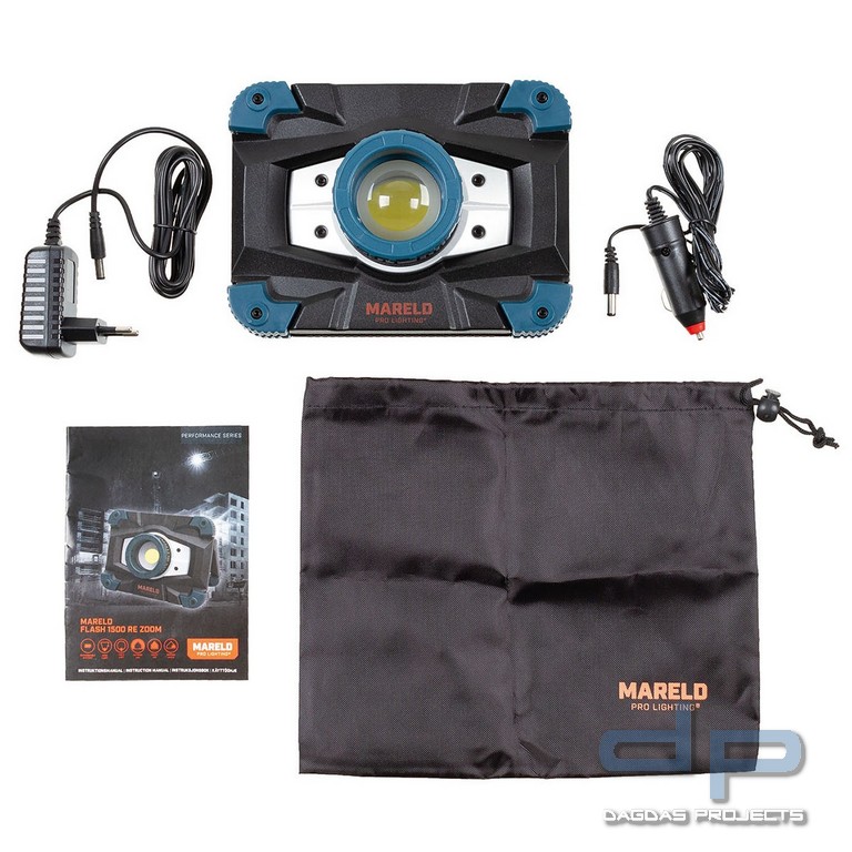 MARELD Arbeitslampe, 1500 RE ZOOM, wiederaufladbar
