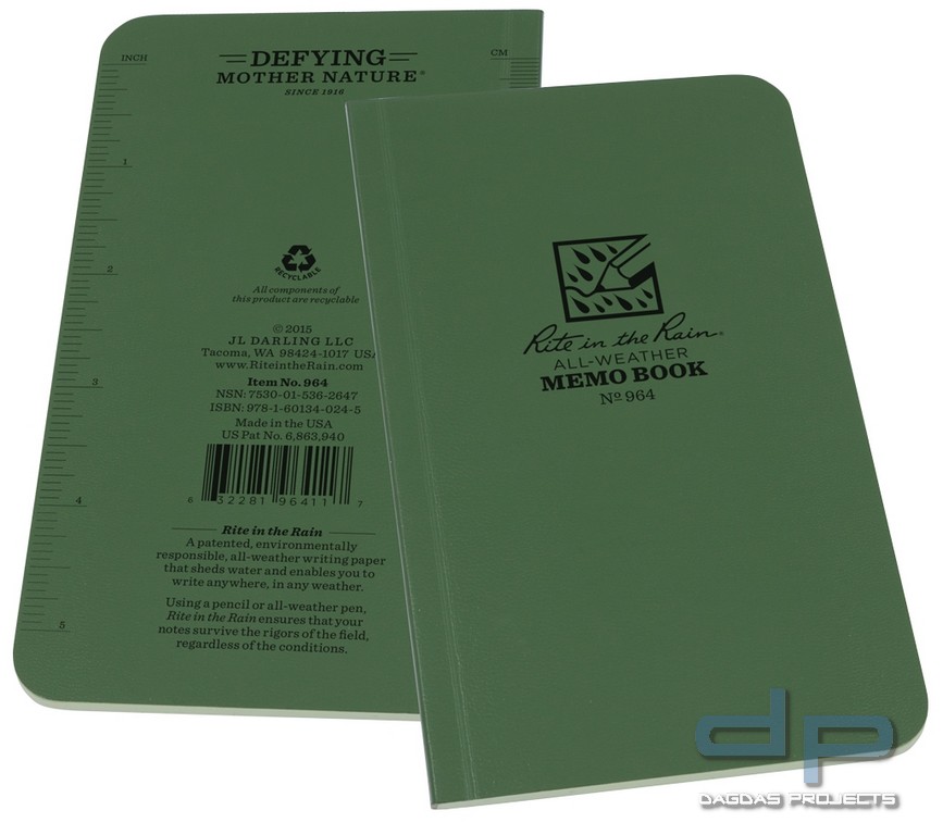 Rite in the Rain Tactical Memo Book 3,5" x 6" in verschiedenen Farben