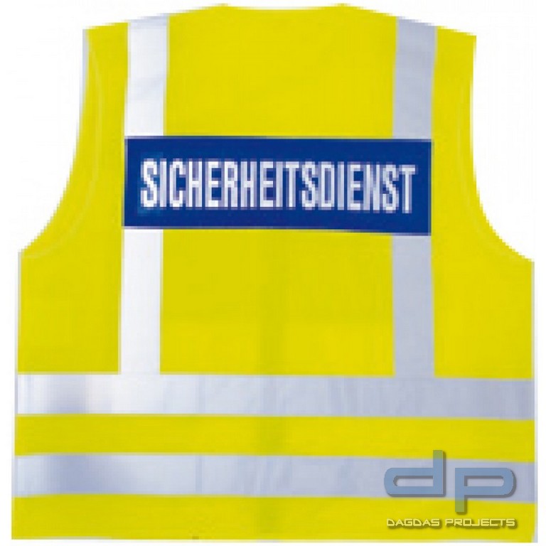 Offizielle Warnweste gemäß EN ISO 20471 ( Klasse 2) - Schriftzug-Sicherheitsdienst