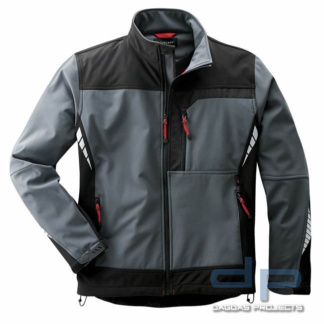 PROFESSIONAL SOFTSHELLJACKE in verschiedenen Farben mit Wunschaufdruck auf Brust und Rücken