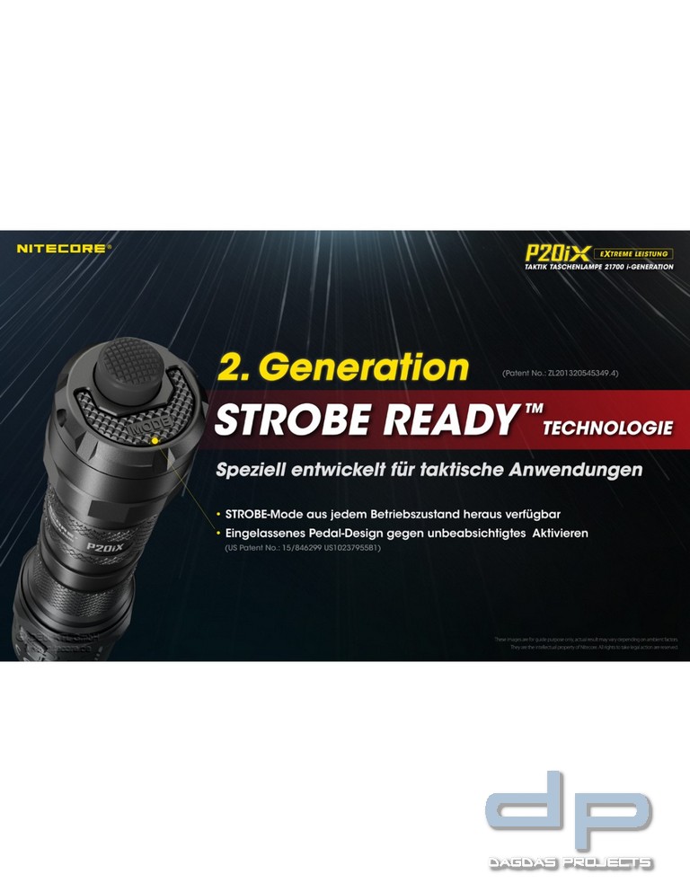 NiteCore® Taschenlampe "P20ix " inkl. Akku und Holster