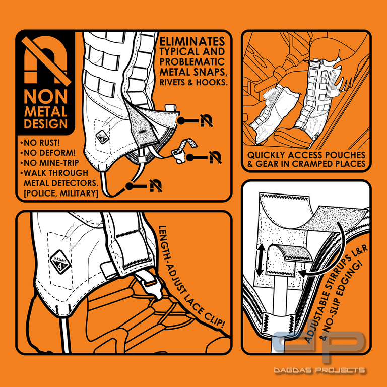 Hazard 4 Mandogator™ (taktische Stiefel Gamaschen) in Coyote