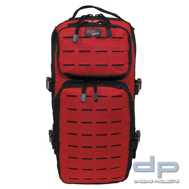 Rucksack, "Assault-Travel", Laser, schwarz/rot