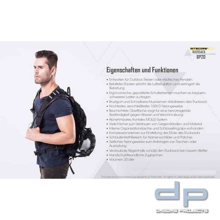 NiteCore® Rucksack BP20 (20 Liter)