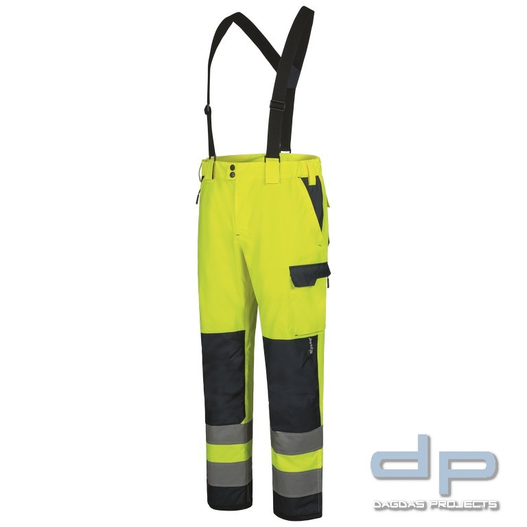 WARNSCHUTZ-BUNDHOSE in Gelb mit Trägern