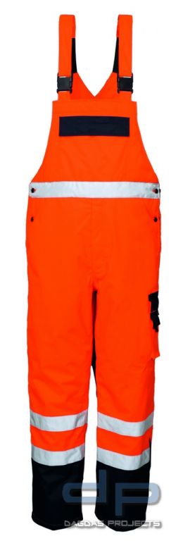 Warnschutz-Latzhose nach EN 20471 warnorange/marine