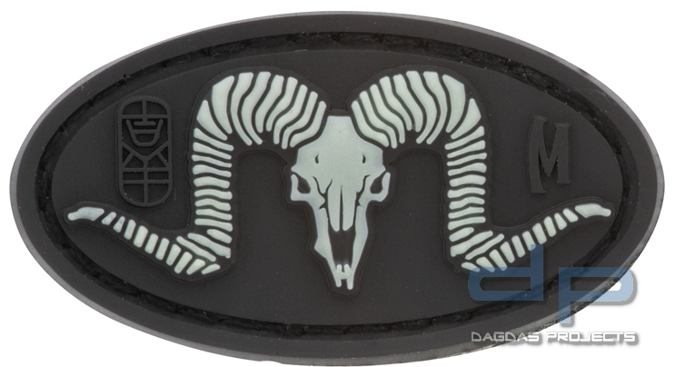 Maxpedition Rubber Patch RAM SKULL Glow