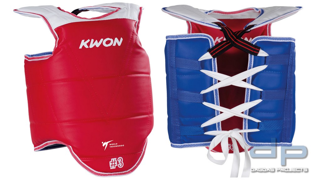 TKD Kampfweste Korean Style Training WT in Rot/Blau