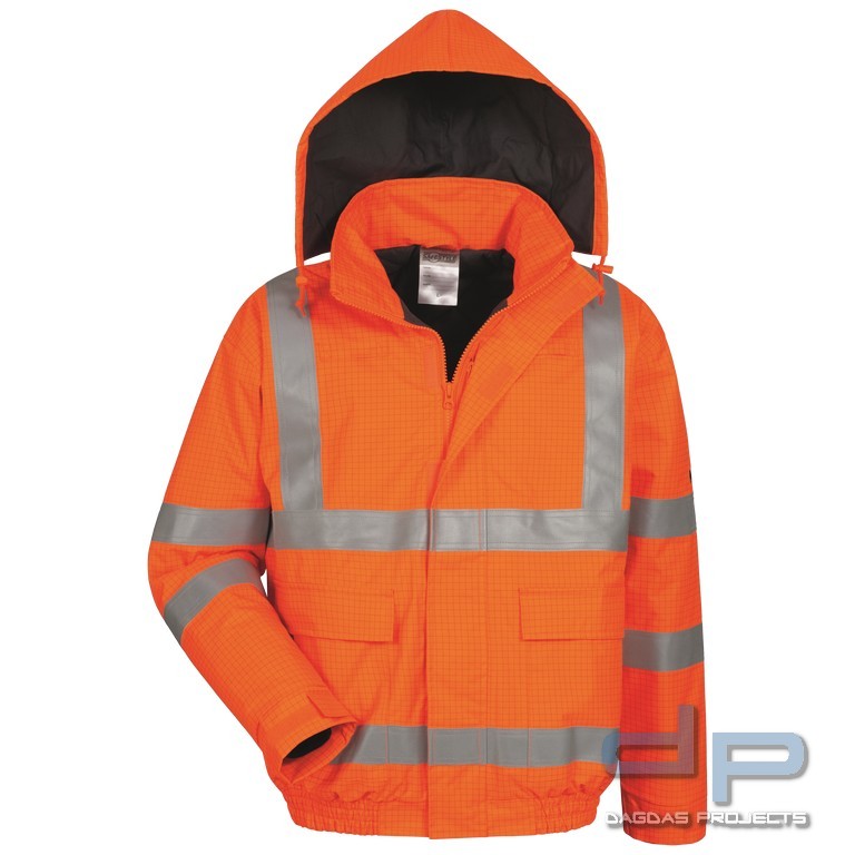 Safestyle MULTINORM PILOTJACKE in Orange mit Aufdruck nach Wunsch auf Brust und Rücken