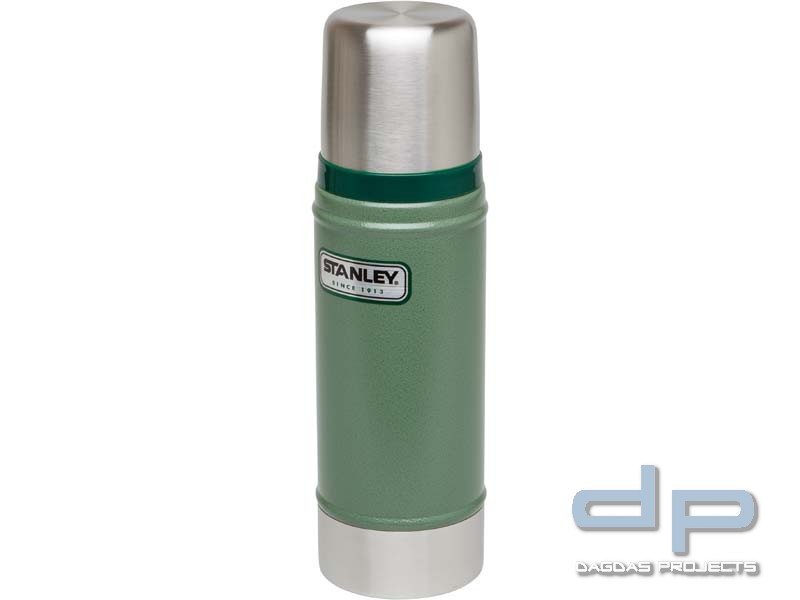 Stanley Classic, Vakuum-Flasche, 0.47 Liter, 18/8 Edelstahl Hammertone grün, Trinkbecher