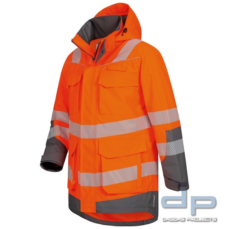 Behörden WARNSCHUTZ PARKA in Orange/Grau mit Aufdruck nach Wunsch auf dem Rücken