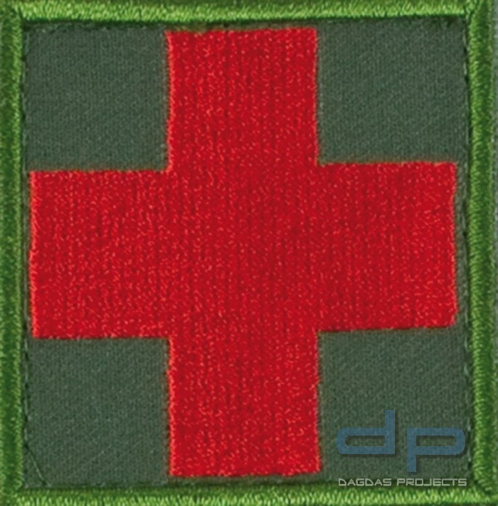 Medic Kreuz Oliv/Rot mit Klett Groß